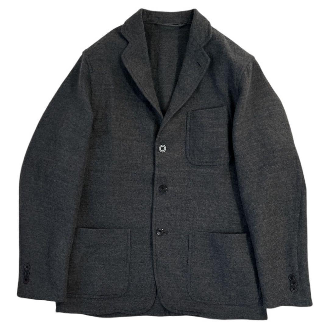 1 comoli コモリ ウール リネン チャコールグレー テーラードジャケット 中古・古着通販】COMOLI (コモリ) ウールニットジャケット テーラード