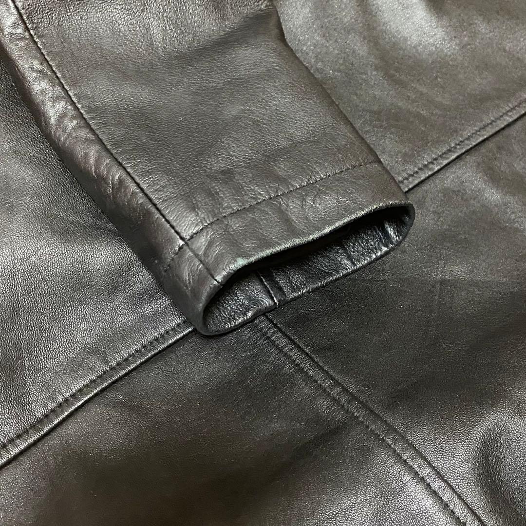 old gap leather レザー フーディ パーカー ラムレザー y2k - メルカリ