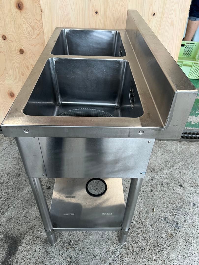 マルゼン2槽シンク 900x450x800(+100) ①