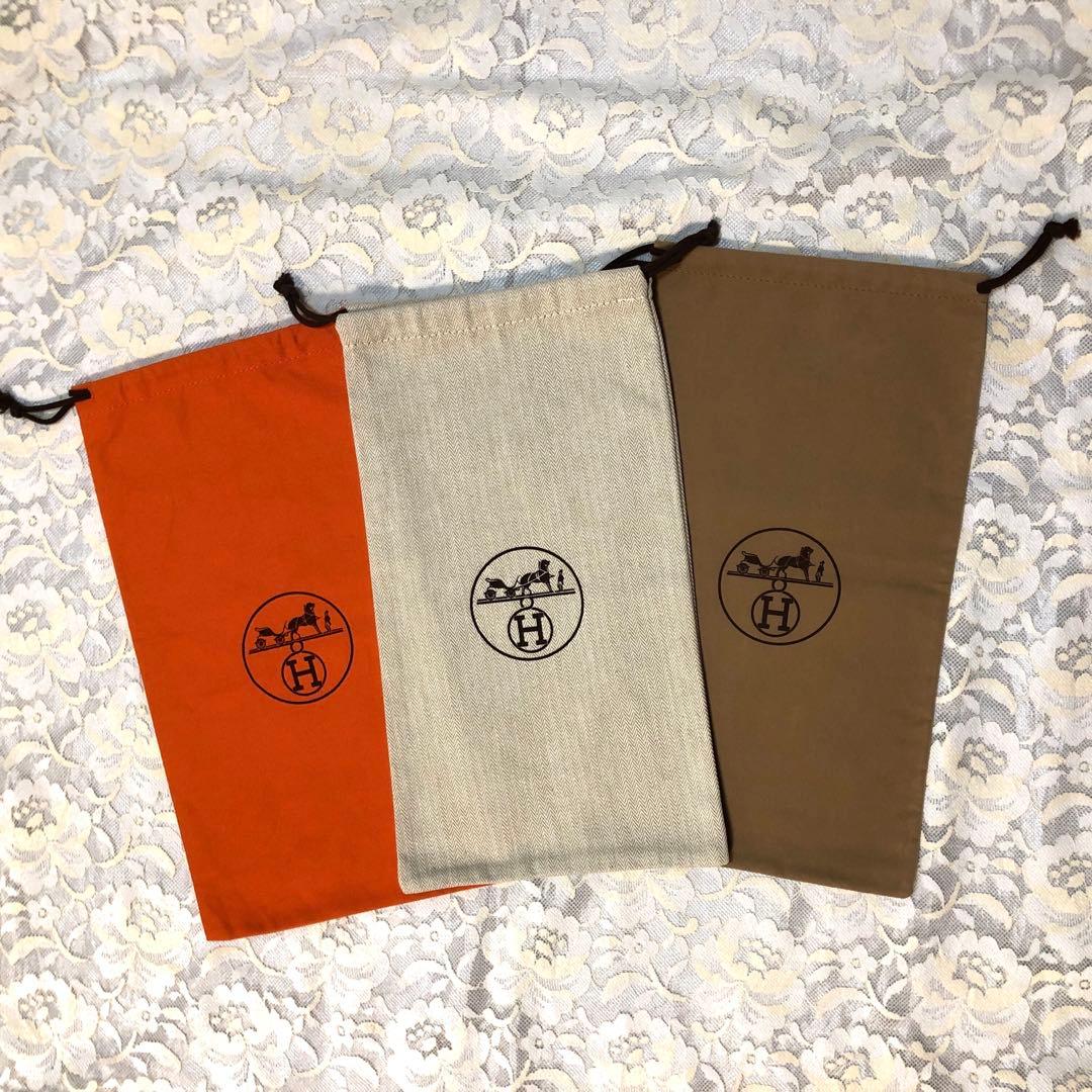 HERMES エルメス 保存袋 巾着袋 3枚セット - メルカリ