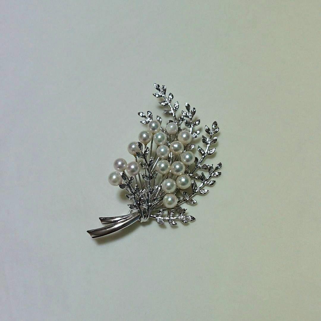 未使用 あこや真珠 シルバー パール ブローチ ペンダント 真珠 パール ブローチ あこや真珠 デザイン シルバー 7mm-7.5mm 7pcs