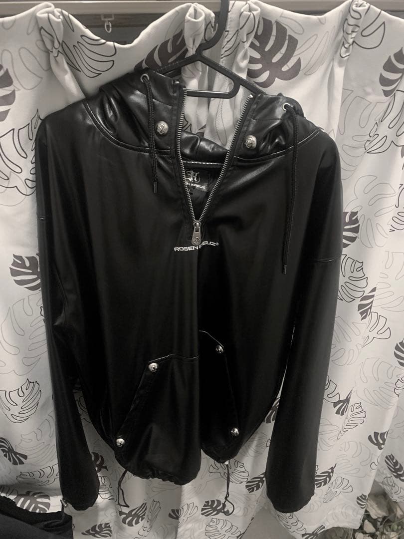 【Rosen Kreuz】leather half zip hood サイズ1 ROSEN KREUZ（ローゼンクロイツ） パーカー メンズ レディース