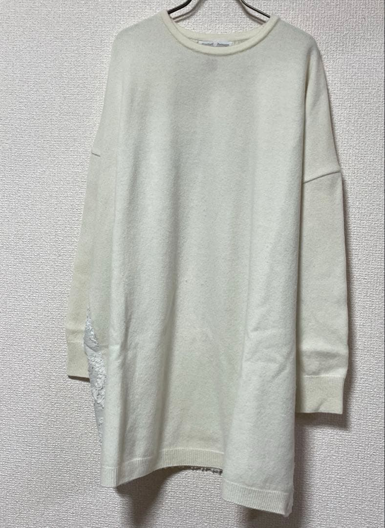 定価33,000円 BEARDSLEYビアズリーうしろジャガードニットチュニック