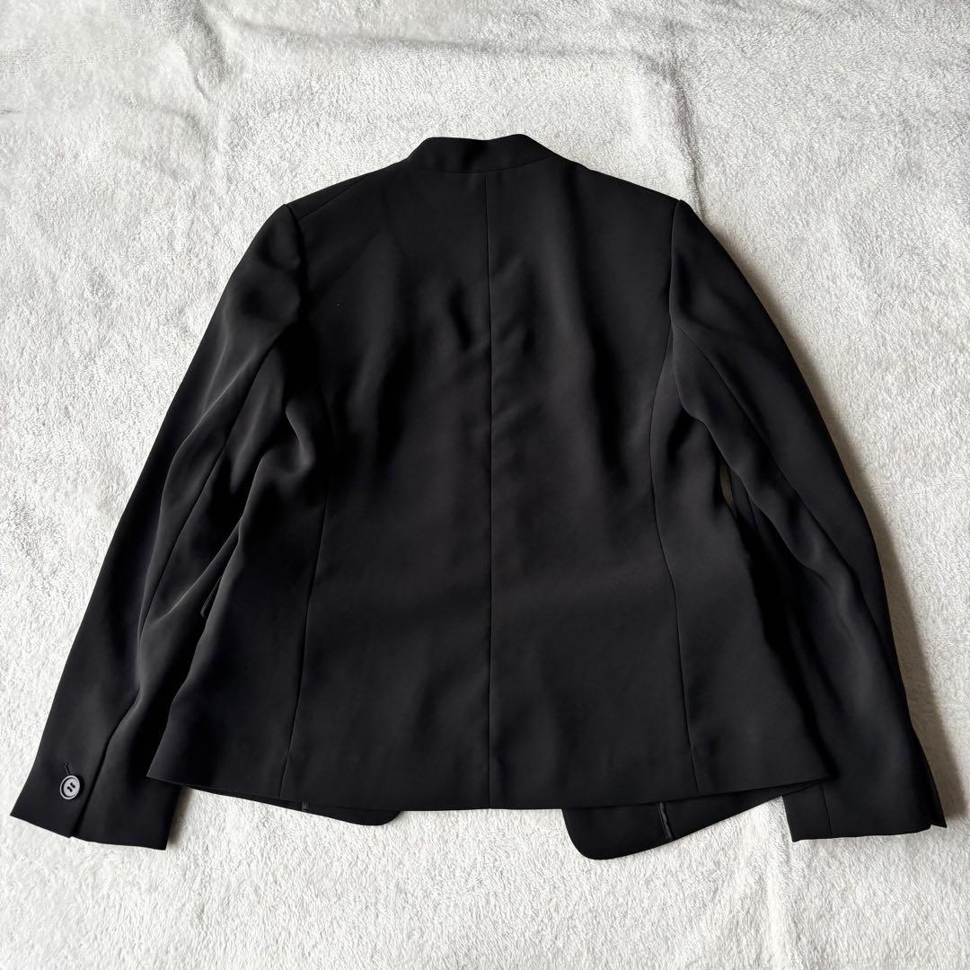 美品 PLST プラステ ノーカラー パンツスーツ ブラック M セットアップ