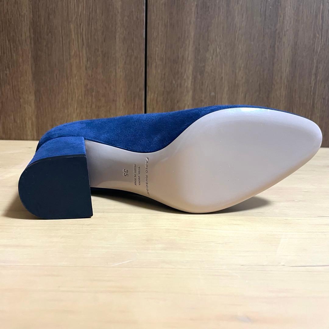 新品未使用 ファビオルスコーニ スエード パンプス ネイビー ブルー