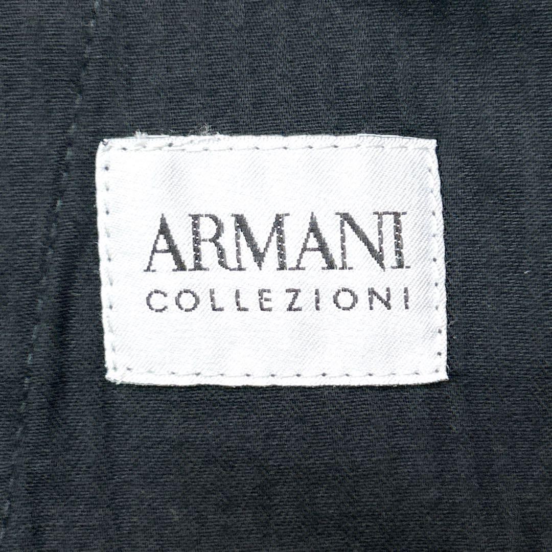 美品 アルマーニコレツォーニ ワイド スラックス 48 ダークグレー 光沢