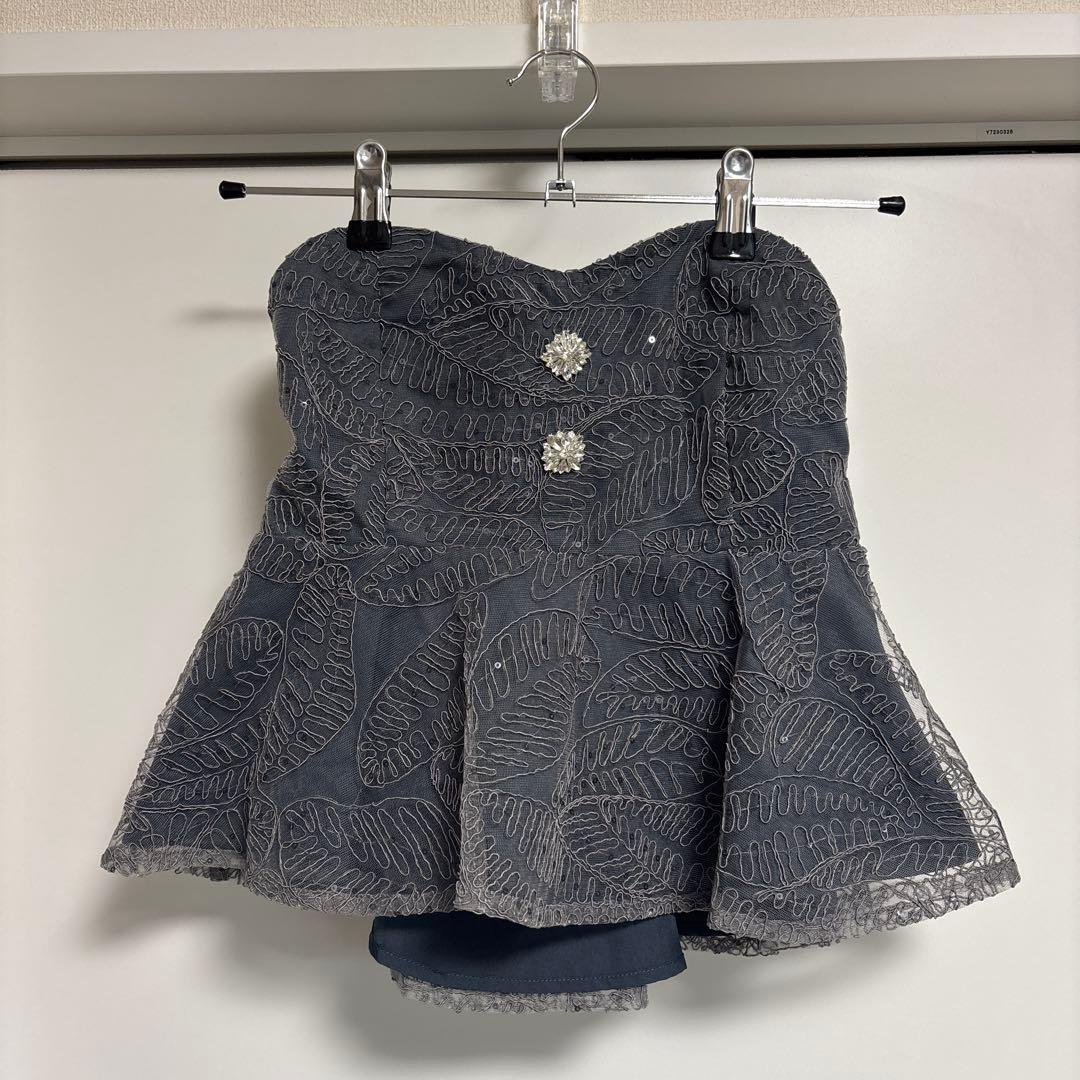 Leja スパンコール刺繍ビジューボタンフレアスリーブセットアップ