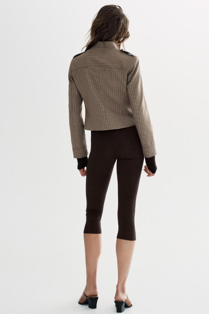 ZARA ストライプ柄フィットブレザー L ナポレオン - メルカリ