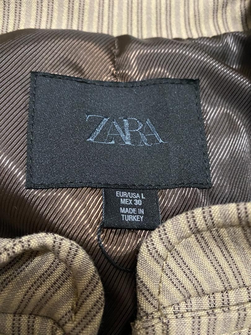 ZARA ストライプ柄フィットブレザー L ナポレオン - メルカリ