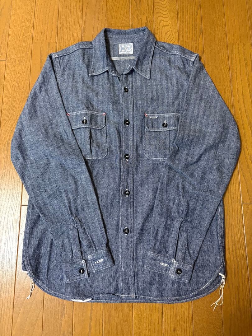 ザリアルマッコイズ 長袖ヘリンボーンシャツ　サイズ17 ザリアルマッコイズ 長袖ヘリンボーンシャツ サイズ17 ザリアル