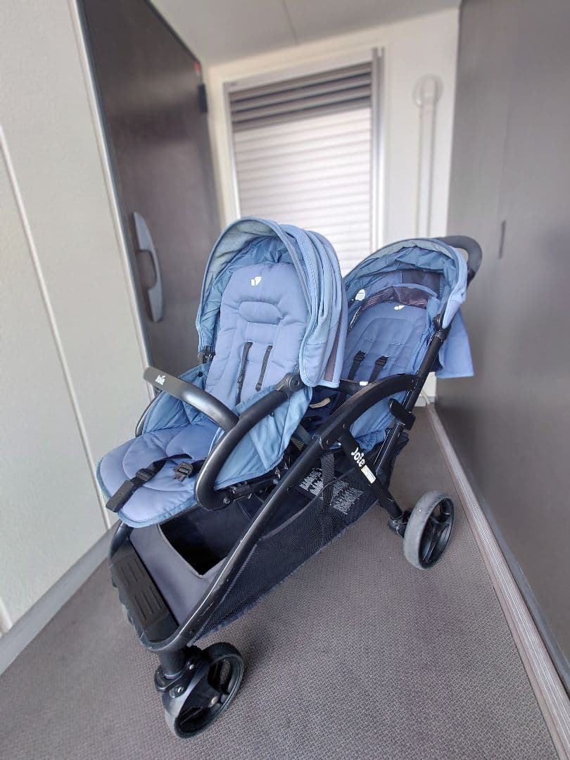 joie エヴァライトデュオ 二人乗りベビーカー ネイビー - メルカリ