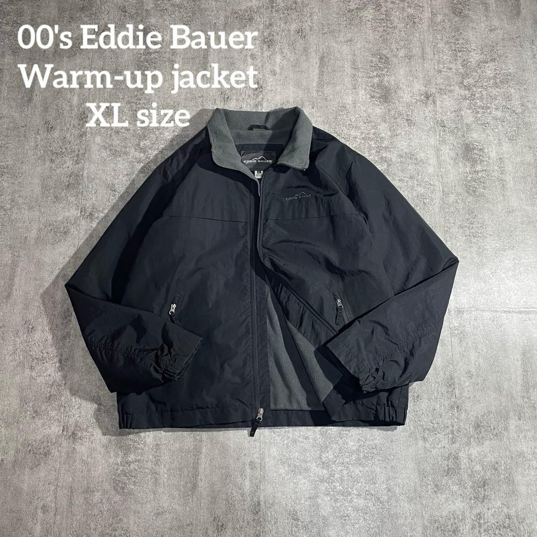 00'sEddie Bauerエディーバウアーウォームアップジャケット黒灰色XL 00'sEddie Bauerエディーバウアーウォームアップジャケット黒灰色XL