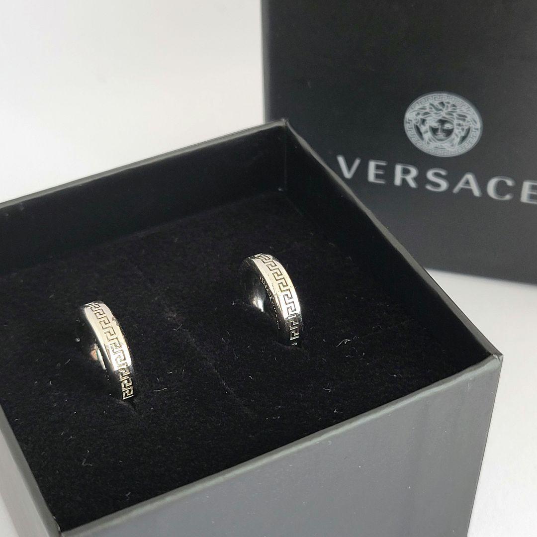VERSACE ヴェルサーチ グレカ フープ ピアス シルバー メンズ - メルカリ