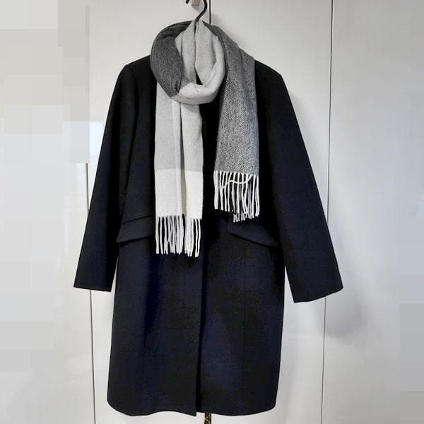 美品□レリアン□大きいサイズ13+□上品なノーカラーミディアム丈の