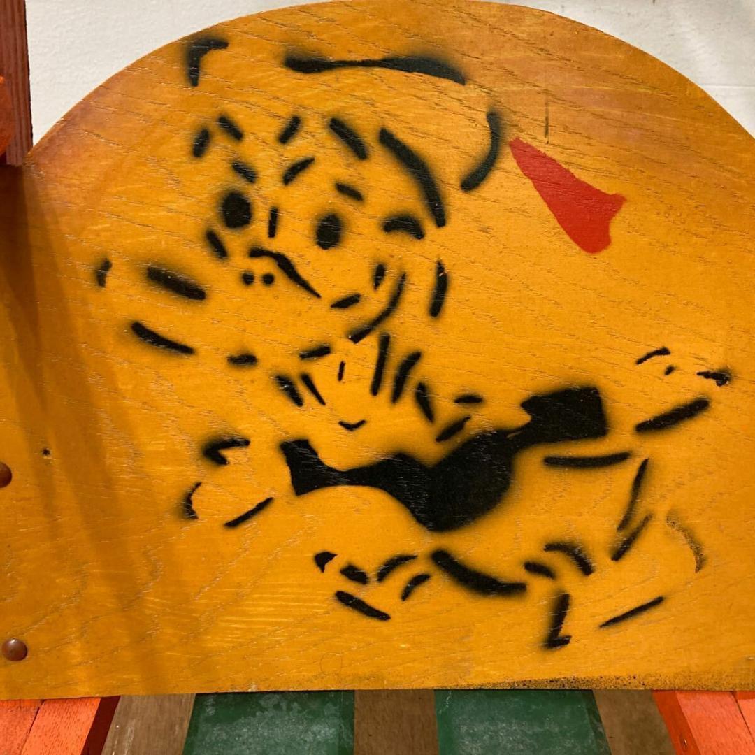 木製 手押し そり 昭和レトロ オレンジ4 曲げ木 犬ぞり 犬そり