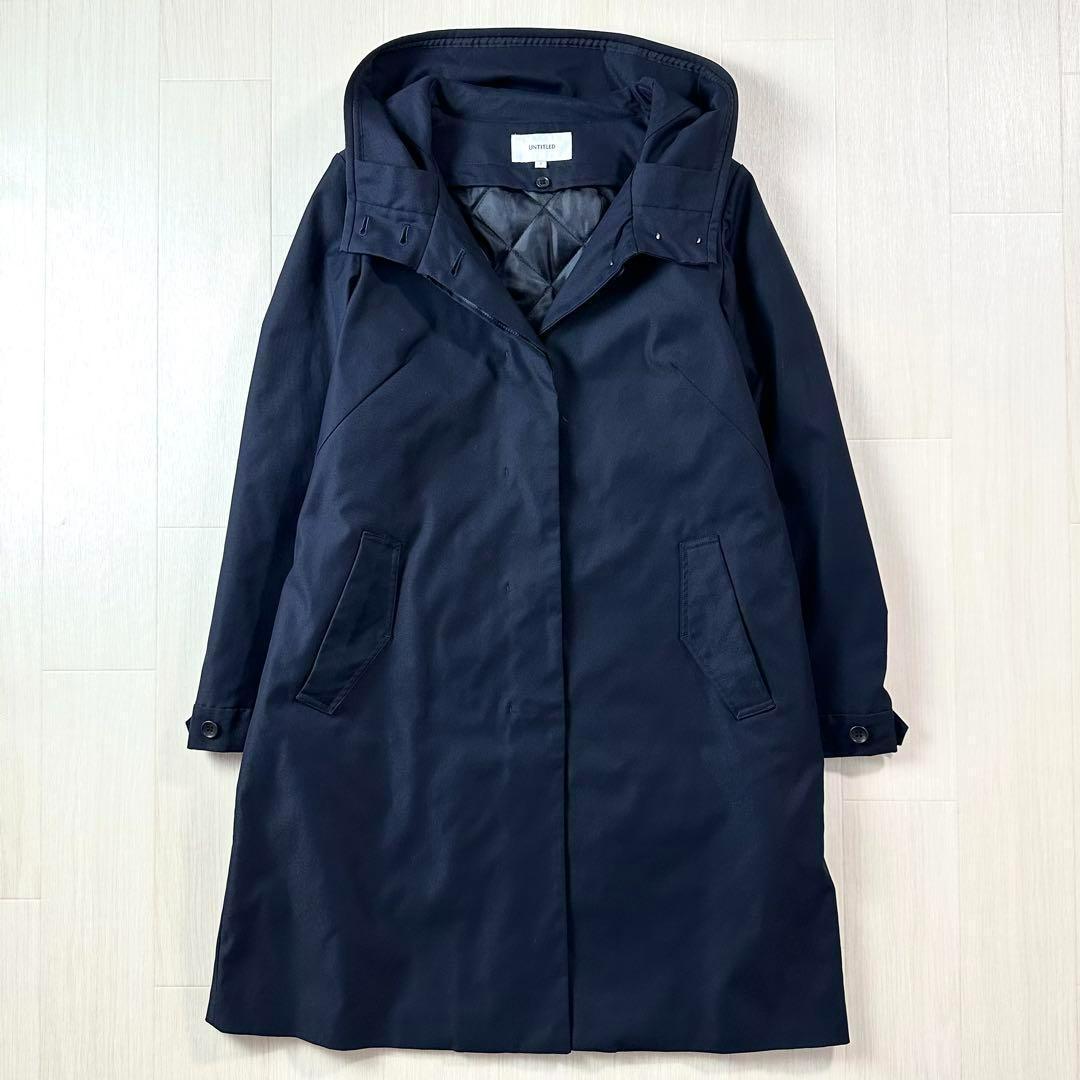 美品 untitled アンタイトル ライナー付き モッズコート ネイビー 3 UNTITLED（アンタイトル） モッズコート コート 「きれいめカジュアル