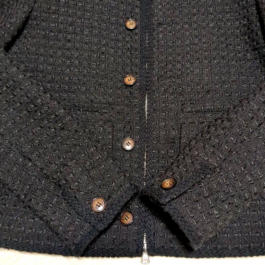 美品 SATUR アーヘン ウール ブレンド カラー ツイード ジャケット M