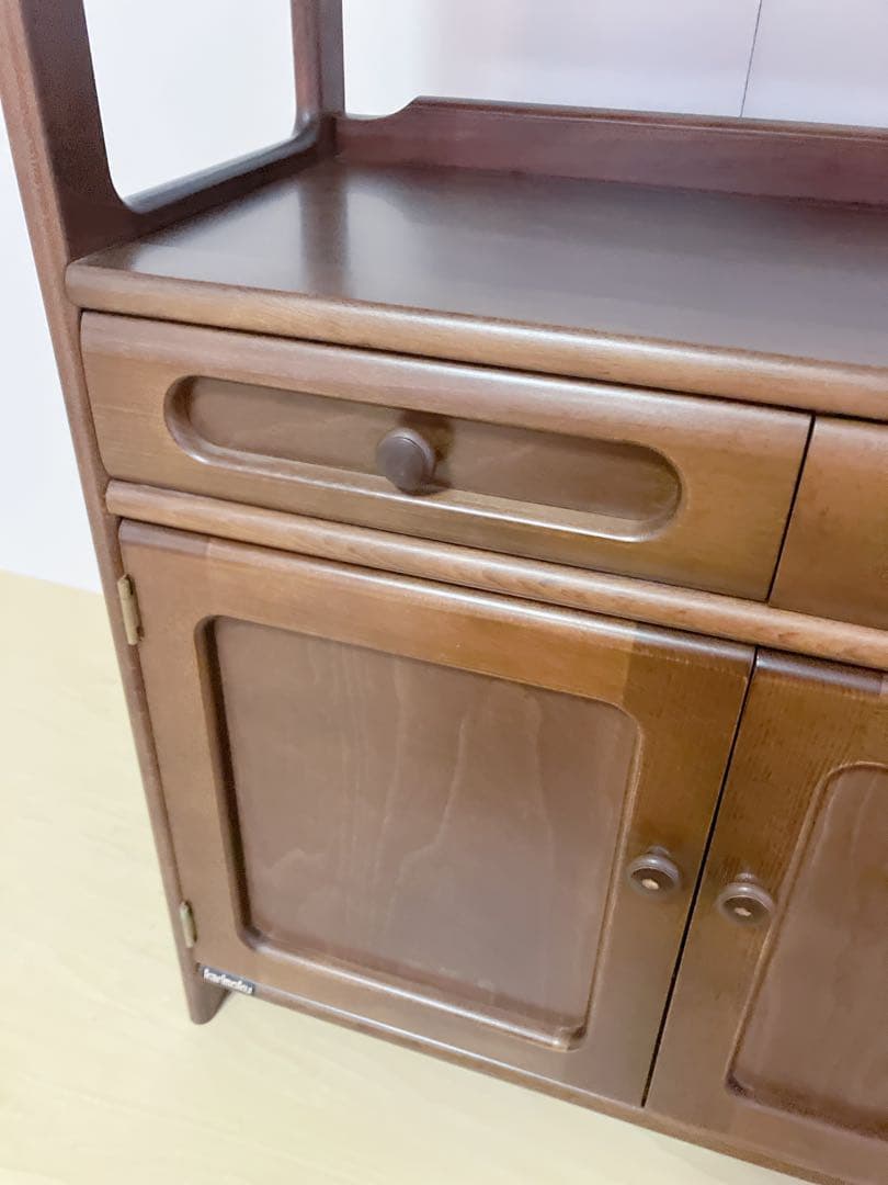 Karimoku カリモク 木製 電話台、FAX台 キャビネット飾り棚 収納 ①