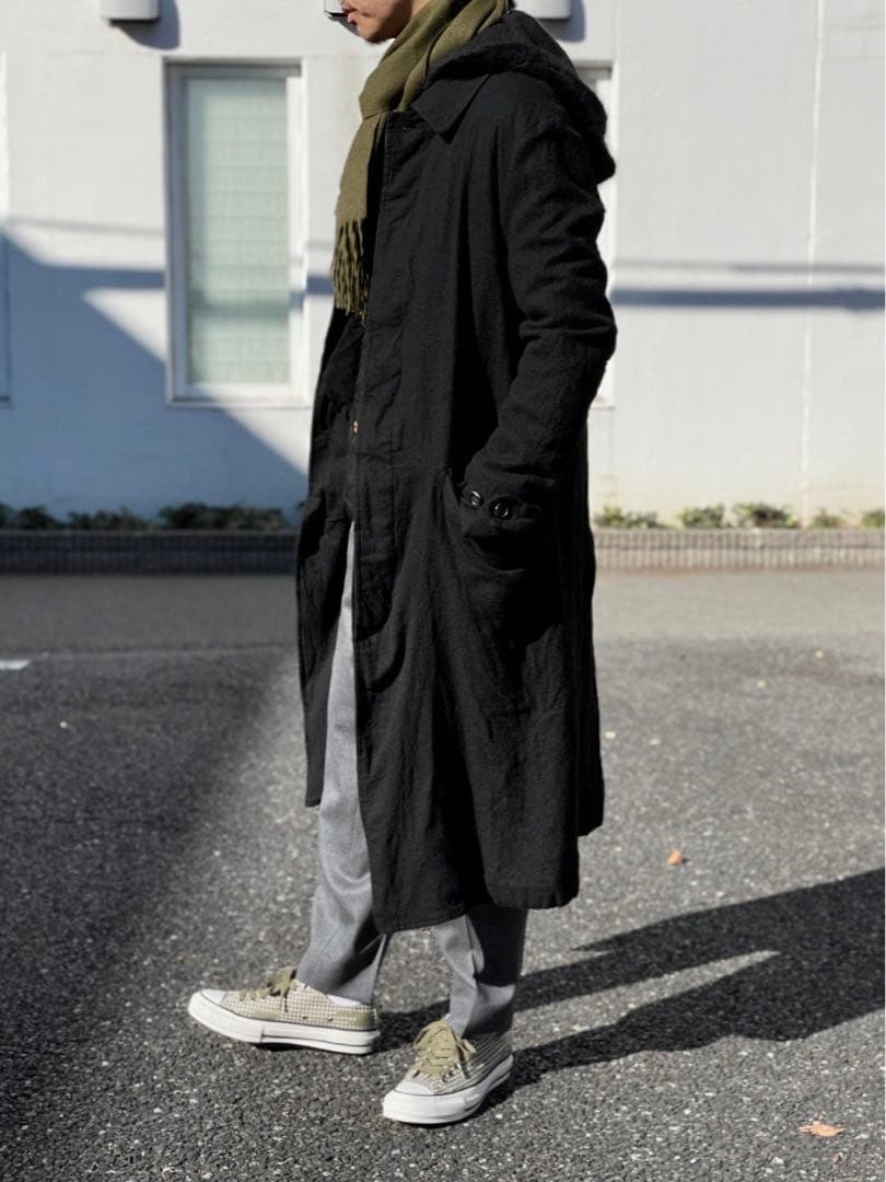 名作 Sサイズ】19AW コムデギャルソン オム ウールサージ縮絨ロング