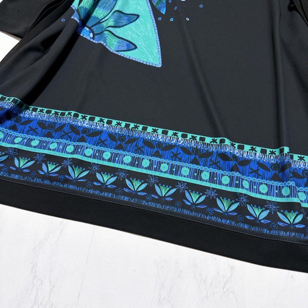 美品】トクコプルミエヴォル チュニック ワンピース 花柄 プリーツ 黒