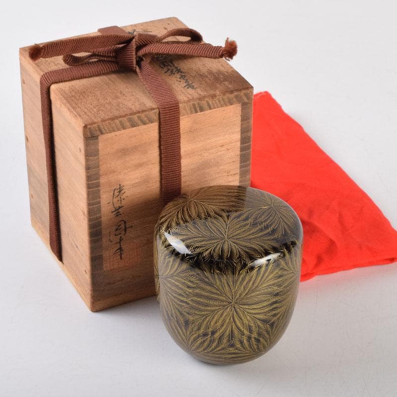 茶道具 輪島塗 岡本陽斎作 忍彫沈金 棗 共箱 V 9074 - メルカリ