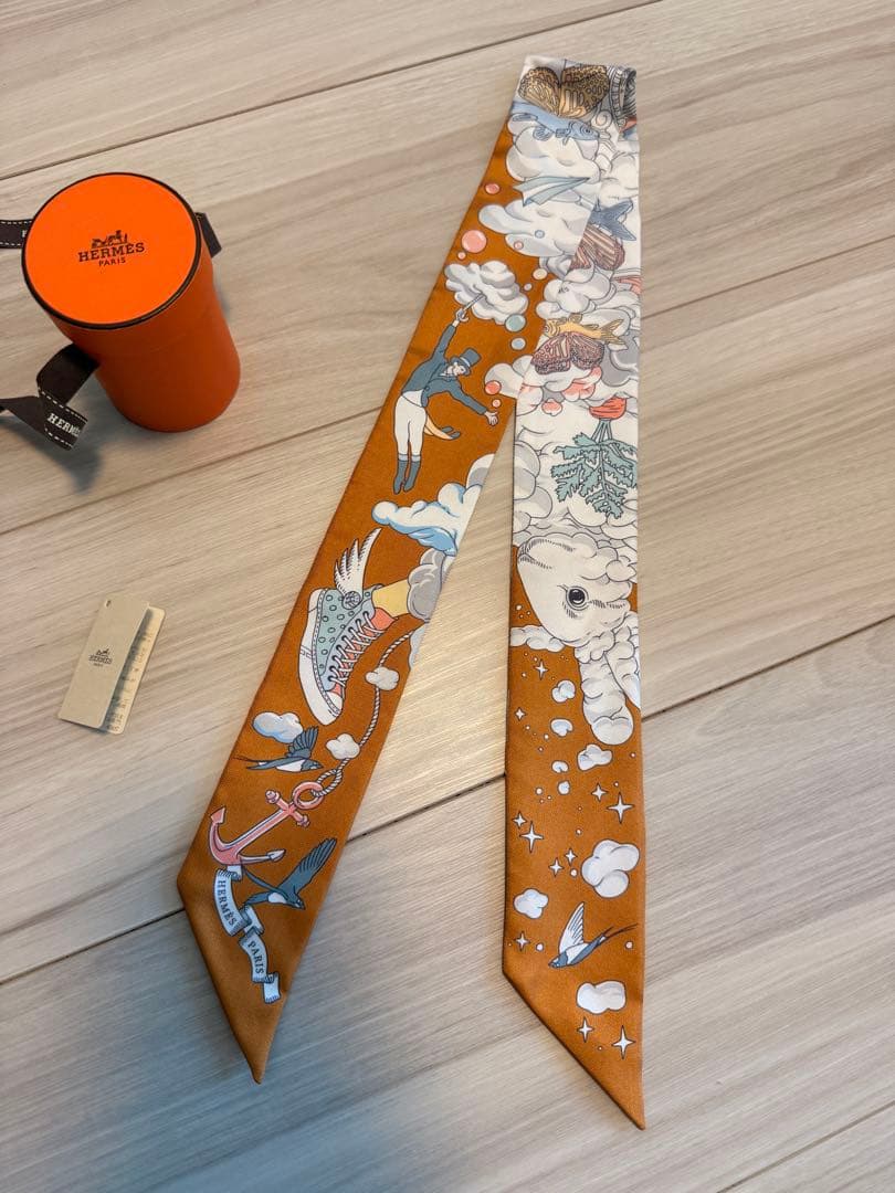 HERMES ツイリー　私の雲　ブラウン 楽天市場】エルメス HERMES スカーフ ツイリー シルク 私の雲