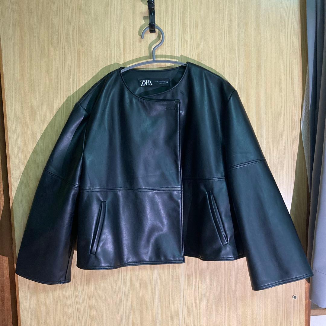 ZARA フェイクレザージャケット ブラック 黒 ザラ XSサイズ - メルカリ