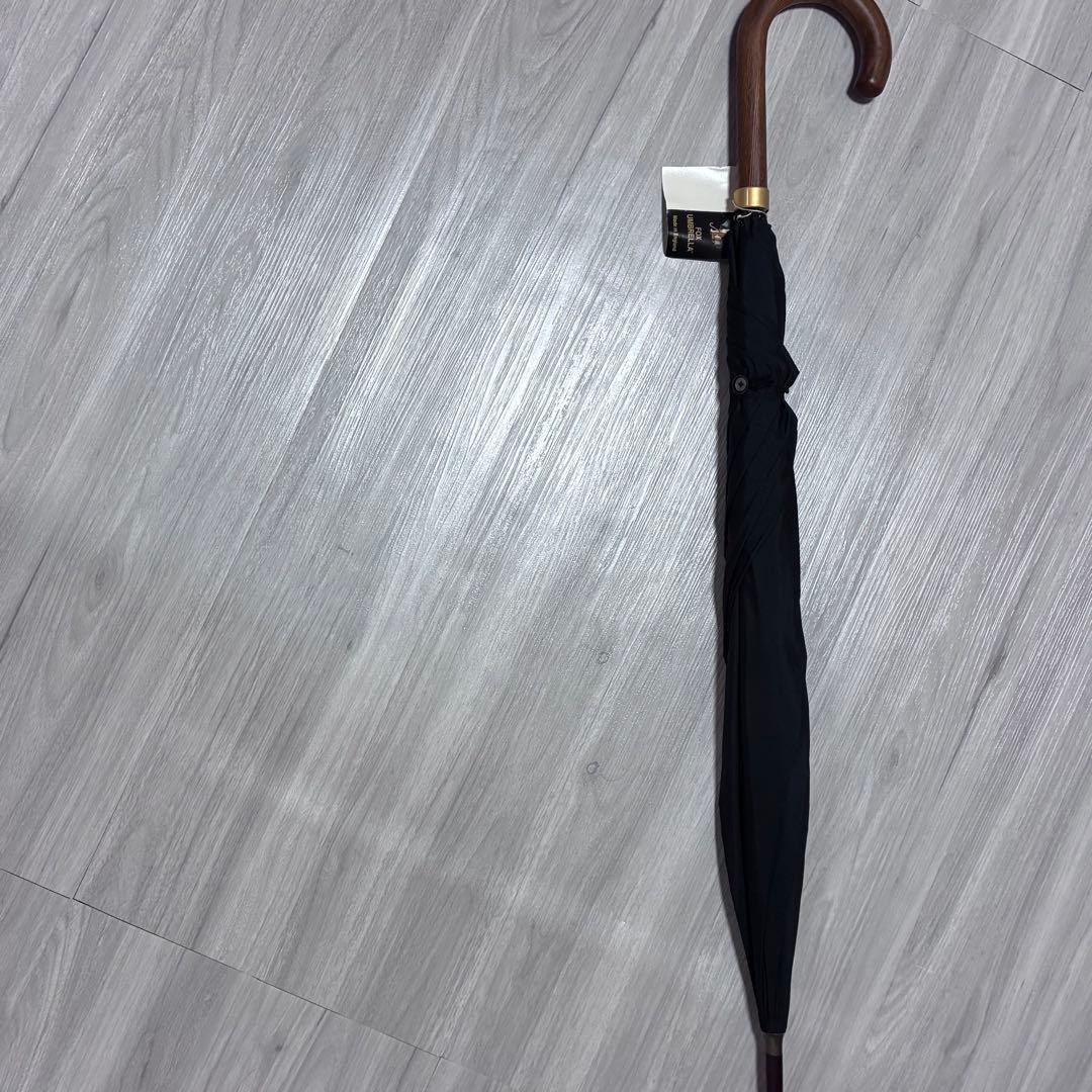 新品未使用フォックスアンブレラブラック 木製C型ハンドル GT1FOX高級