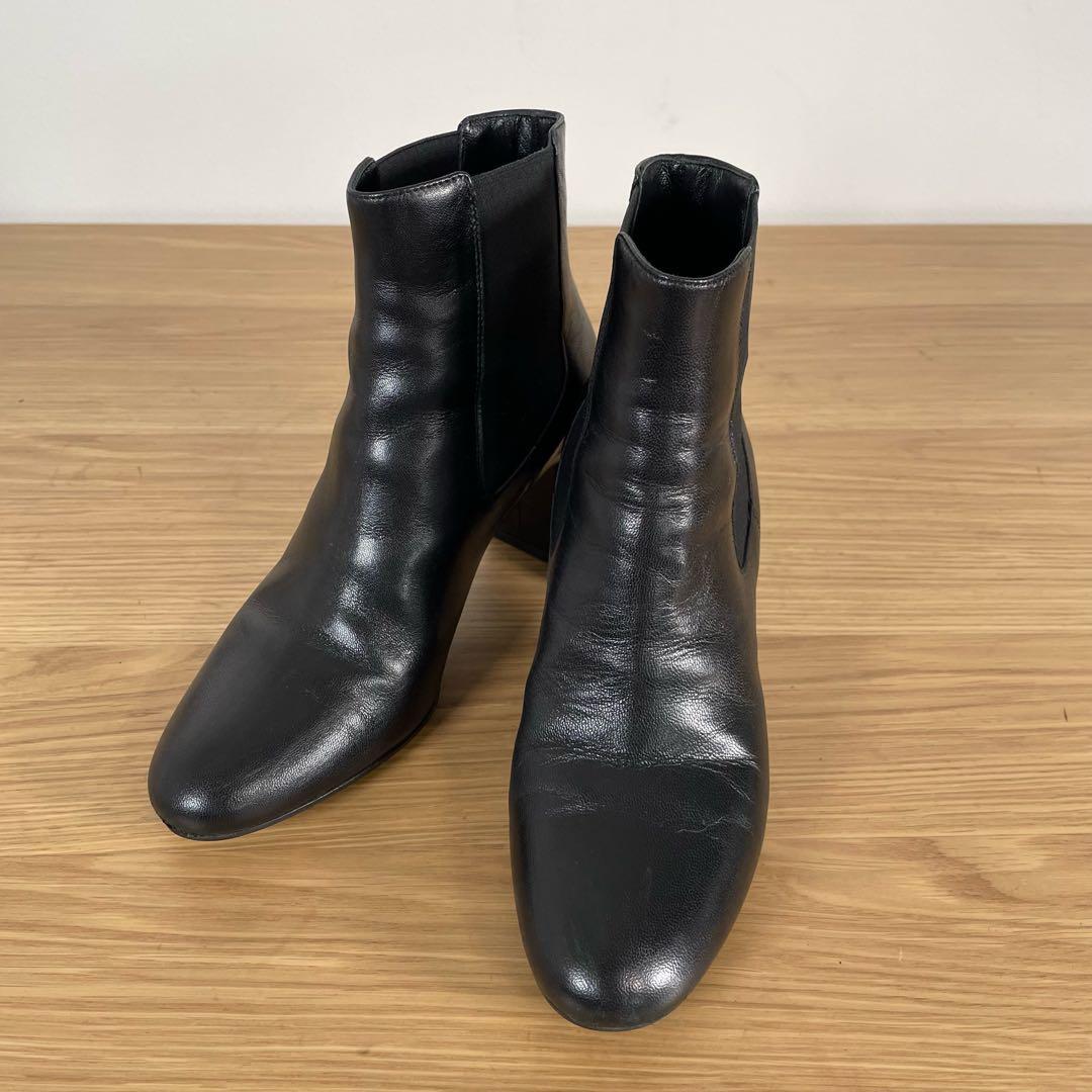 サンローラン　サイドゴアアンクルブーツ　レザー　ブラック　34.5 サンローラン サイドゴアアンクルブーツ レザー ブラック 34.5 サン