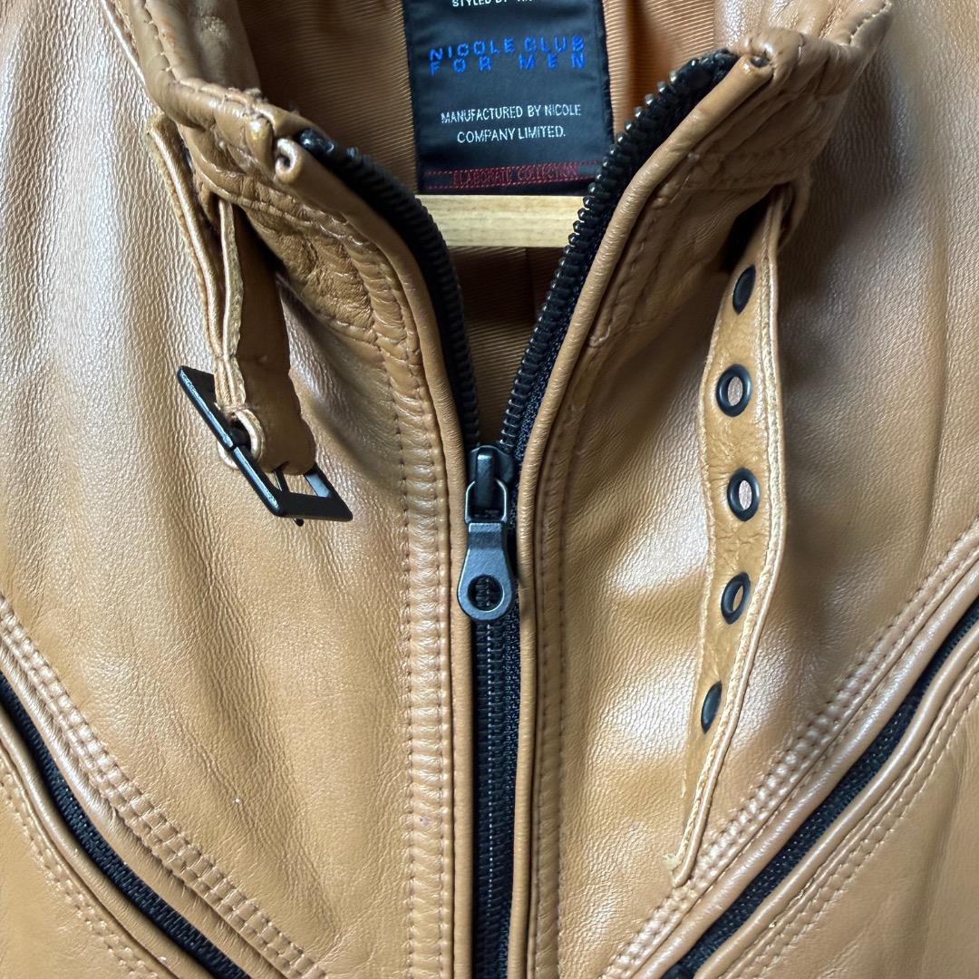 ニコルクラブフォーメン 山羊革 シングルライダースジャケット