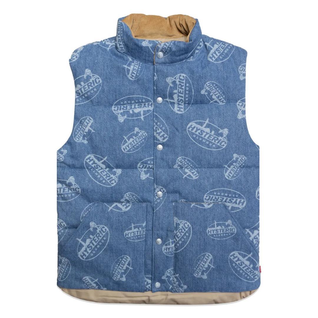 HYSTERICGLAMOUR　OVAL WOMAN柄 デニム ダウンベストXL HYSTERIC GLAMOUR（ヒステリックグラマー）の「ROCKY MOUNTAIN