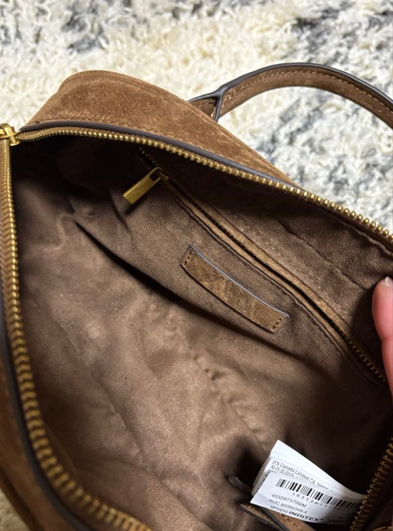 ZARA☆ミニレザーボウリングバッグ完売品難あり - メルカリ