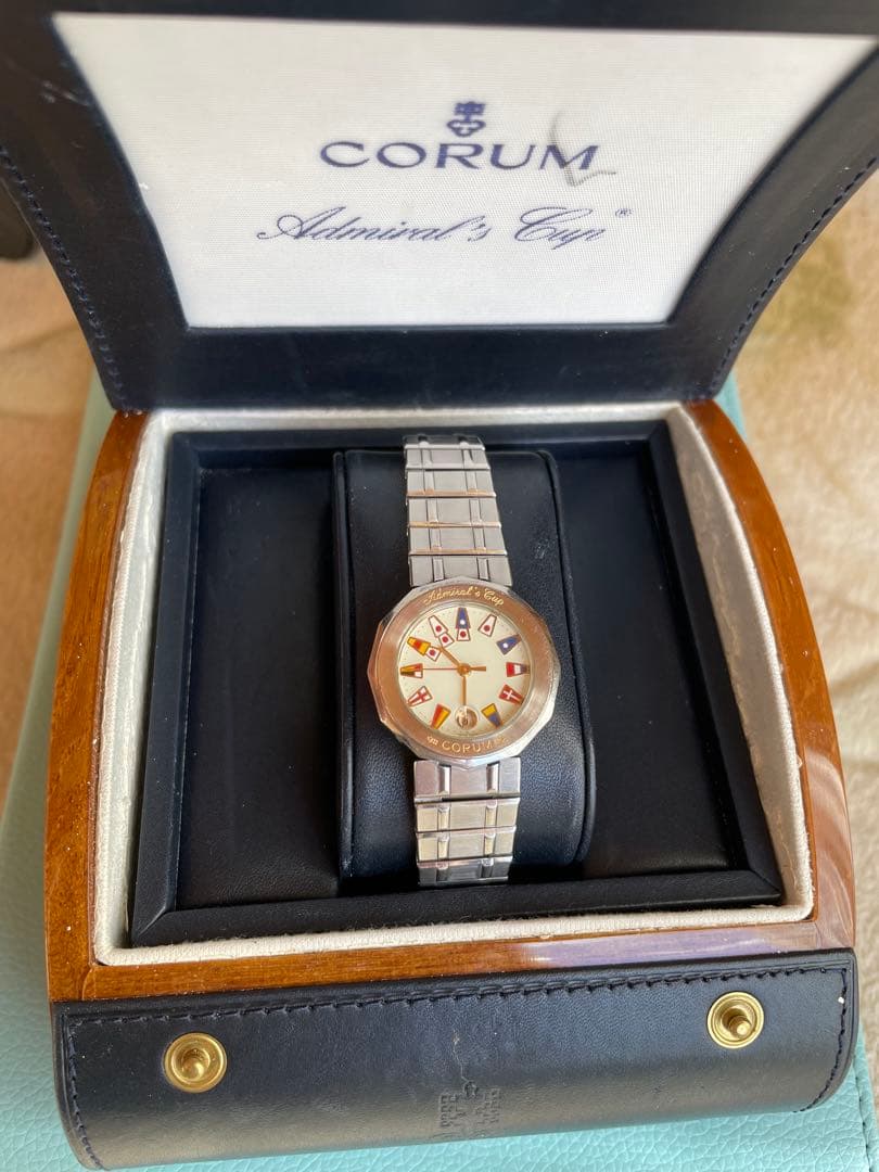 ukai3 コルム アドミラズカップ ボーイズ-レディースウォッチ 木箱付 ukai3様専用 コルム アドミラズカップ ボーイズ-レディースウォッチ 木