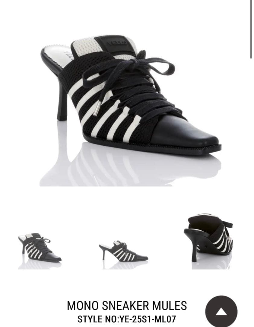 yello スニーカーミュール Lサイズ YELLO / MONOCHROME SNEAKER MULES