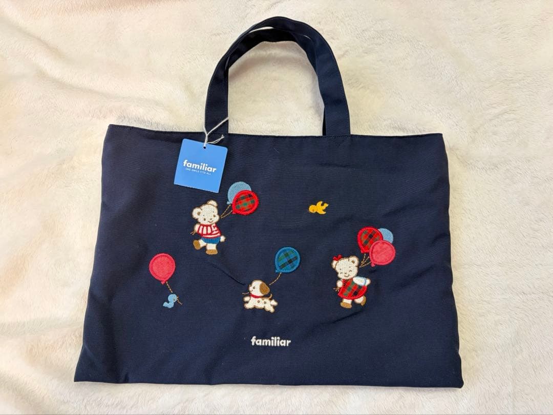 familiar ファミリア チェック 新品 レッスンバッグ トート チェック