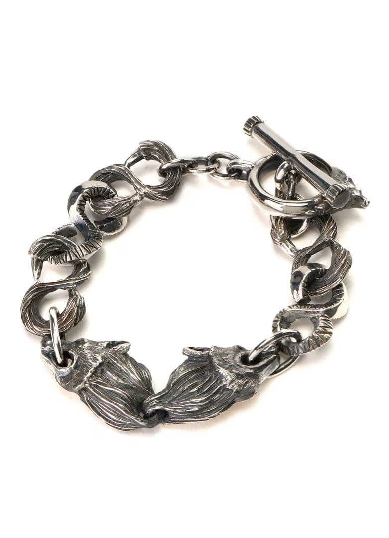 アクセサリー SILVER 950 WOLF BRACELET SILVER 950 WOLF BRACELET(FREE SIZE Silver): GOTHIC YOHJI YAMAMOTO