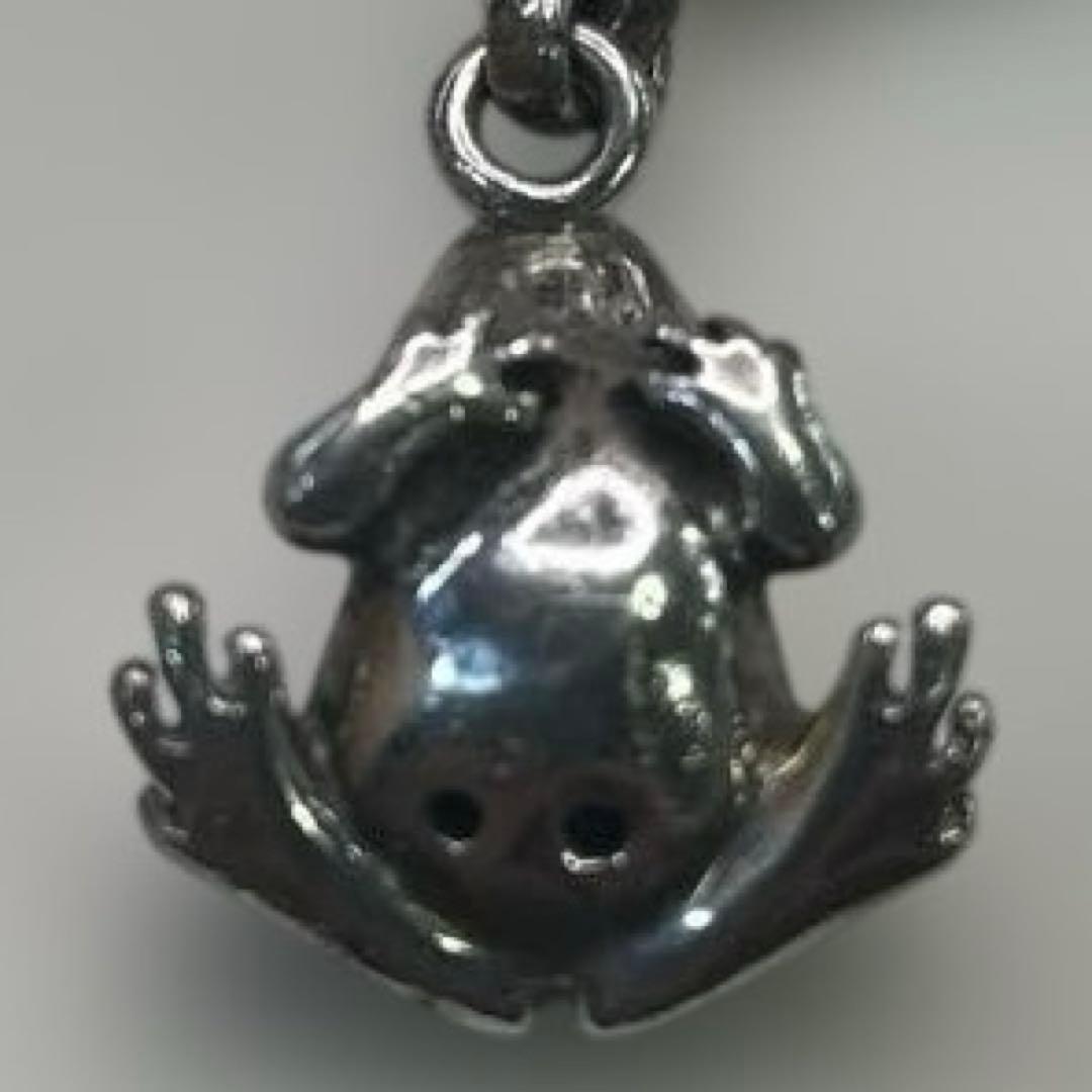 7154 ティファニー カエル キーリング キーホルダー シルバー×グリーン