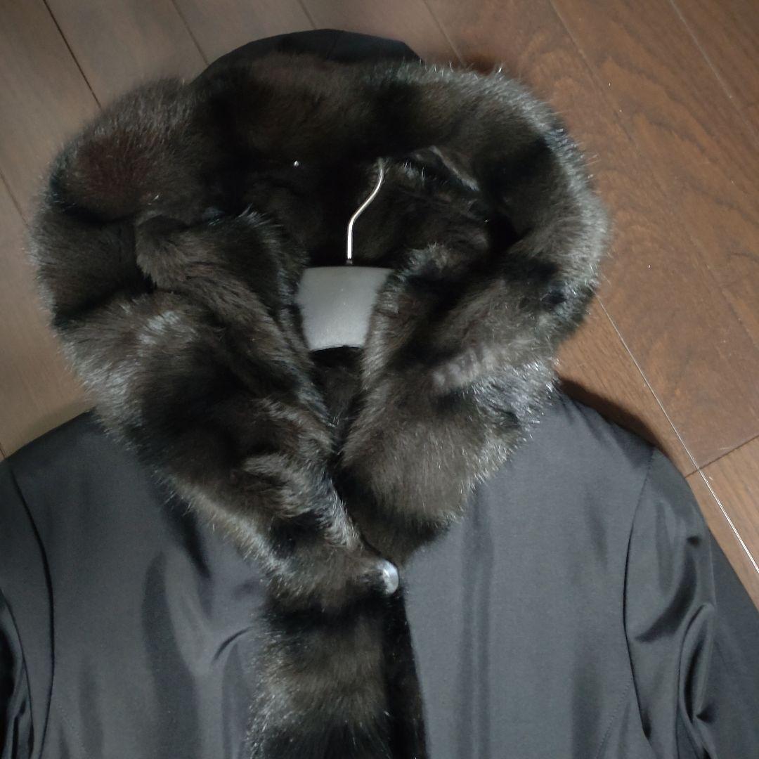 ほぼ未使用 バルマン 毛皮・ファーコート シルク100% ロングコート