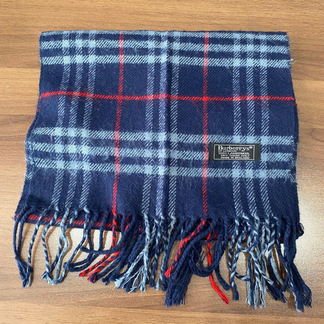 Burberrys】バーバリー マフラー ノバチェック ラムウール ネイビー