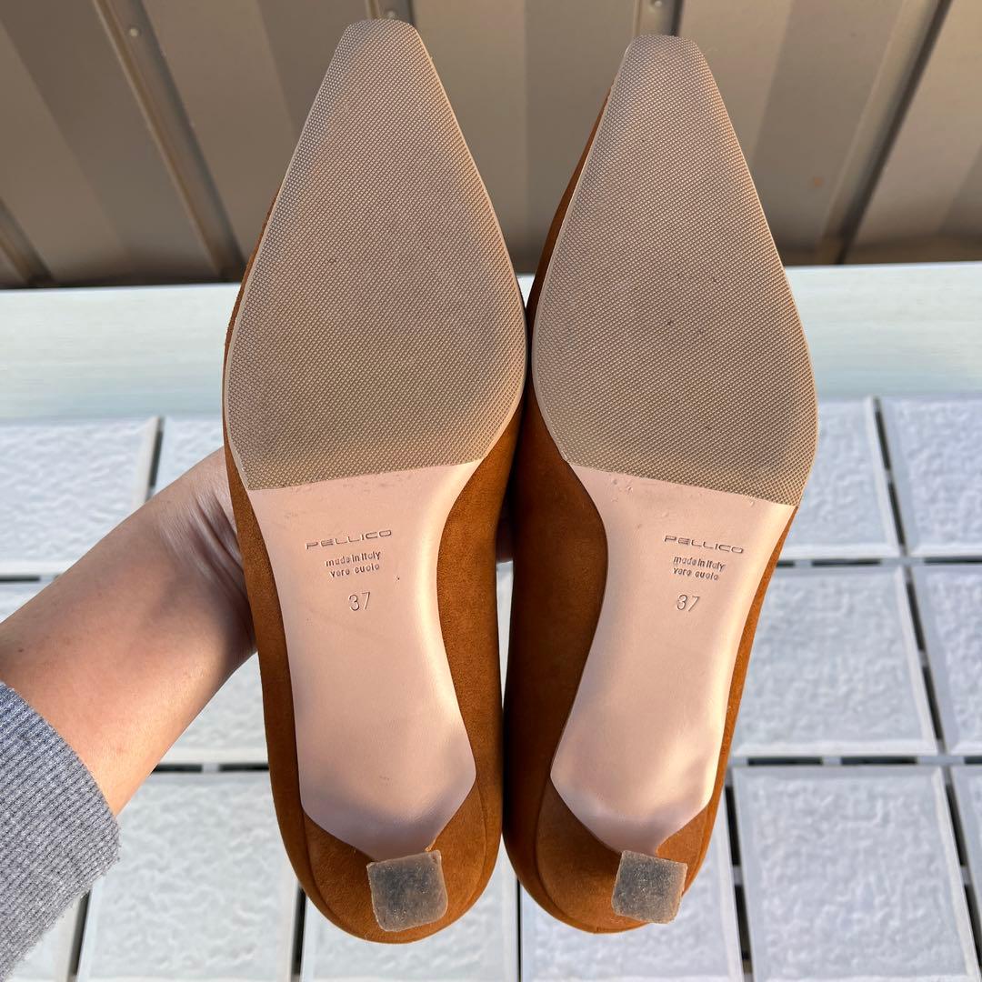 37 PELLICO パンプス ブラウン スエード ローヒール 24
