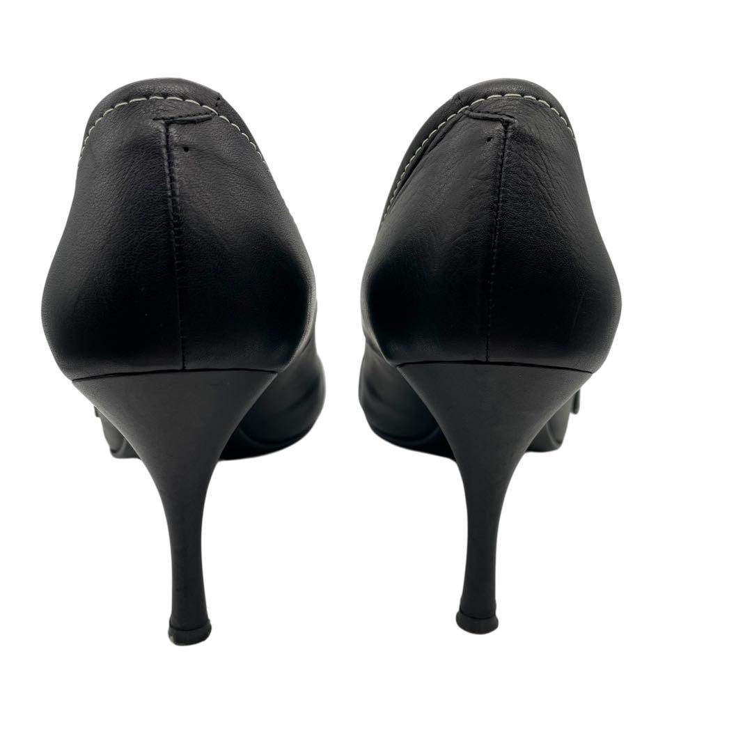 DIANA ブラック ポインテッドトゥパンプスリボン 24cm - メルカリ