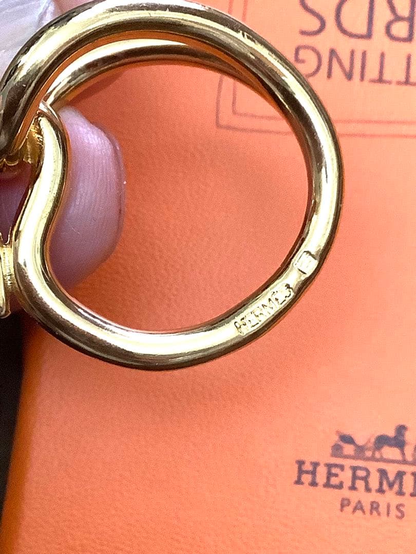 【美品】HERMES エルメス スカーフリング 《ジャンボ》ゴールド