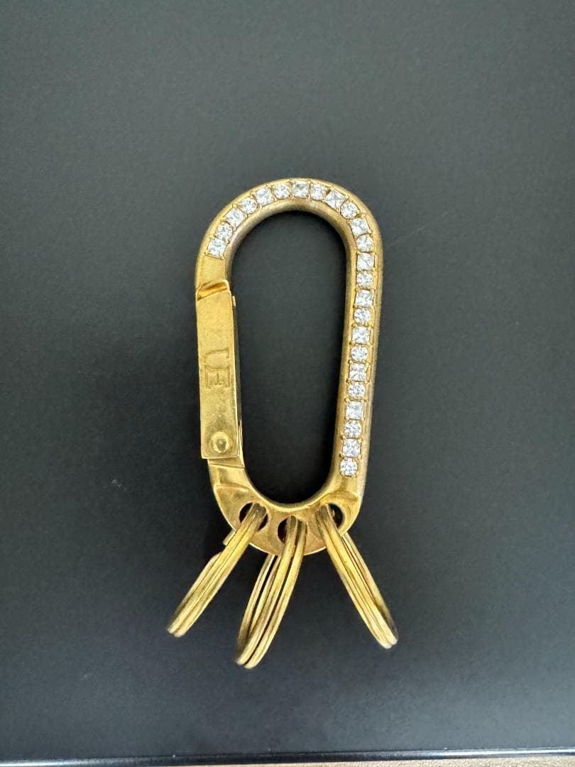 ゴールド ストーン付き カラビナ型キーリング imai-ya_120-5009