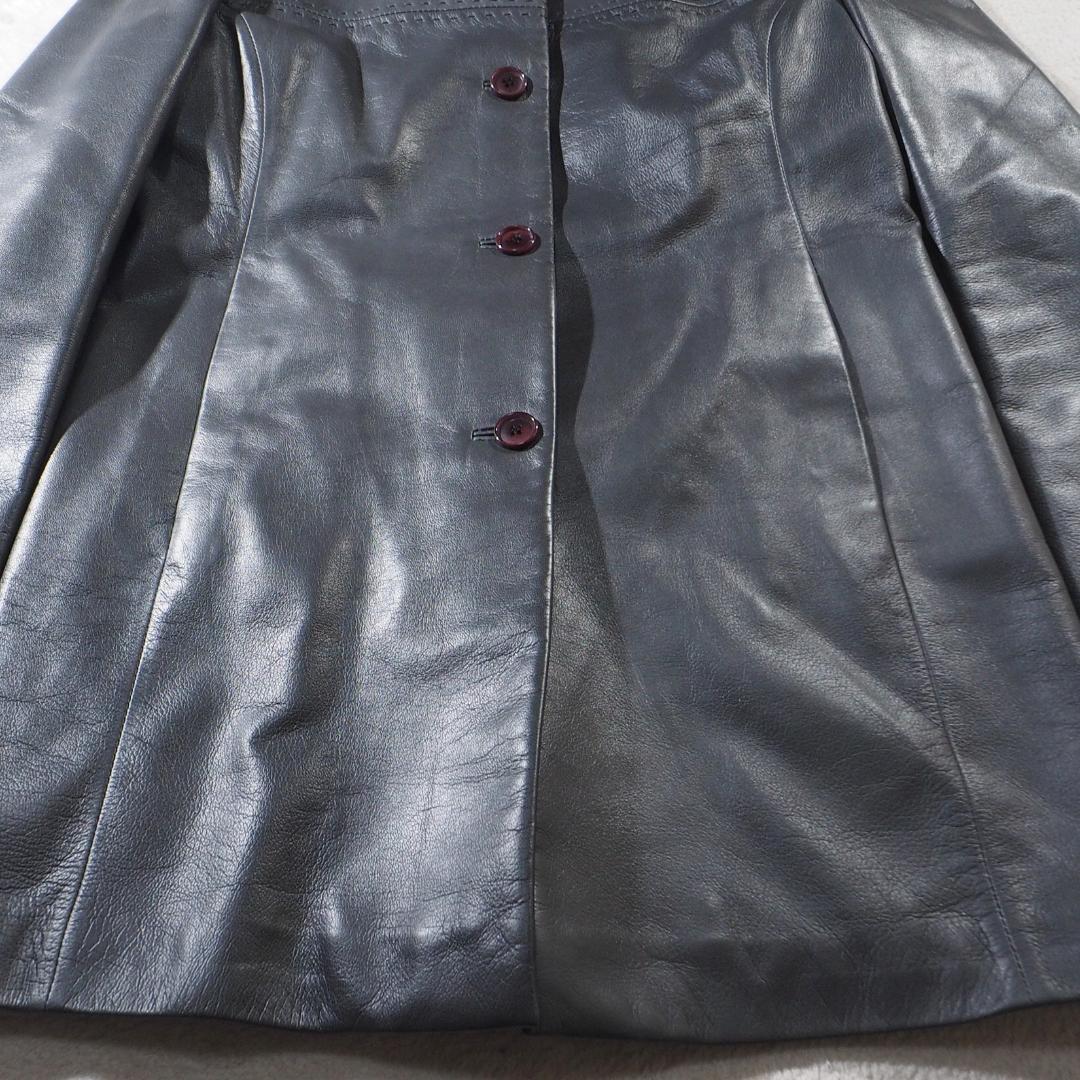 美品☆ノースビーチ NORTH BEACH レザーコート 羊革 ラムレザー L