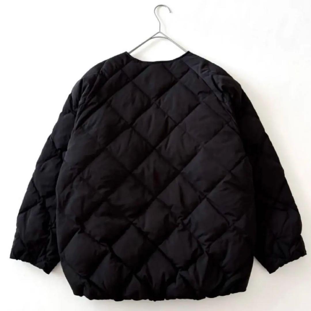 美品】アーバンリサーチACUTA コクーンキルティングダウンノーカラー黒