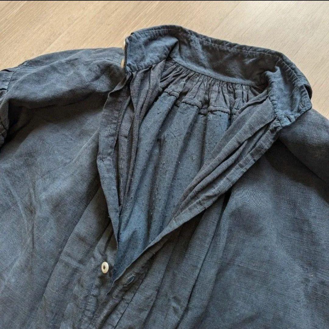 最終価格】1900s フレンチアンティーク インディゴリネンスモック