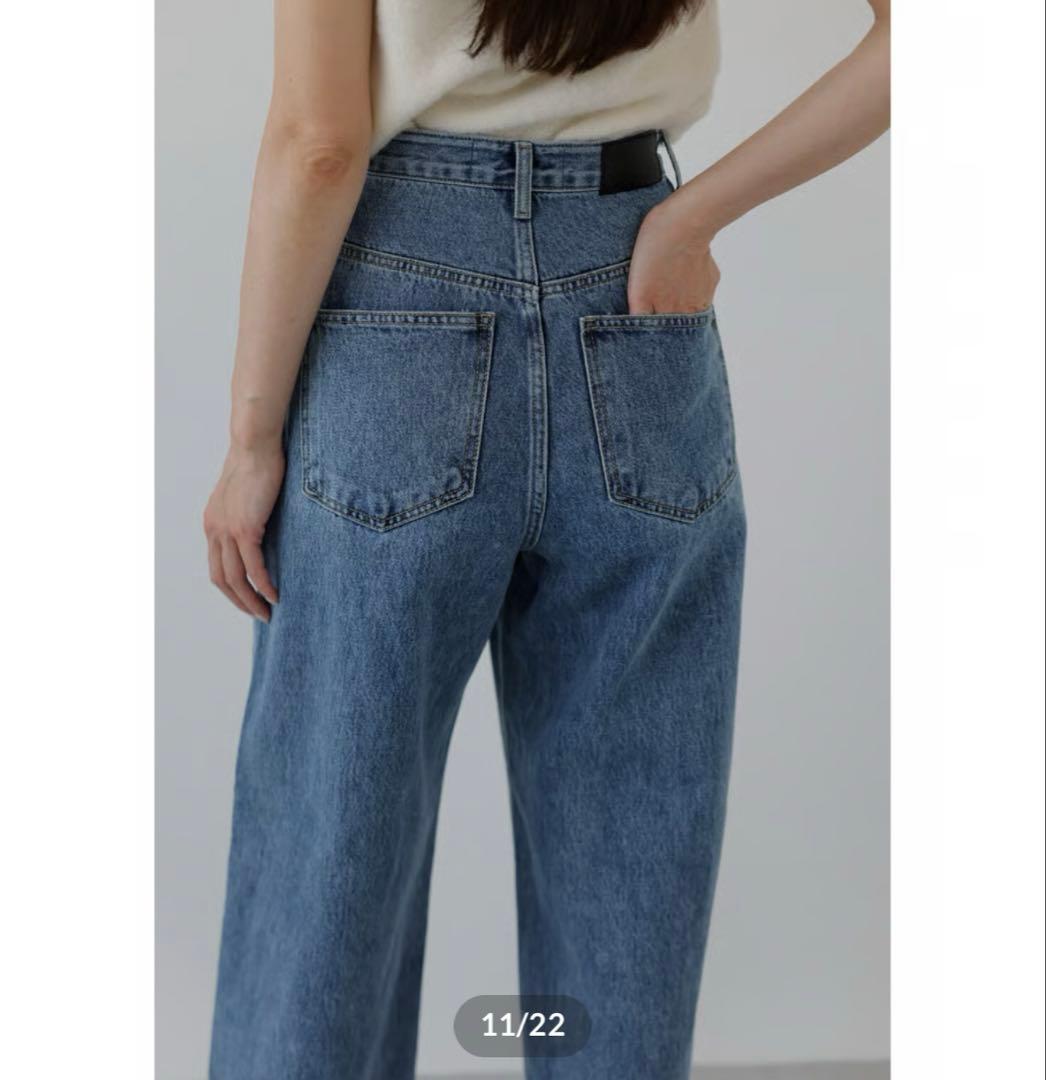 新品】na.e nae ナエ ワイドルーズジーンズ デニム ディープブルー L