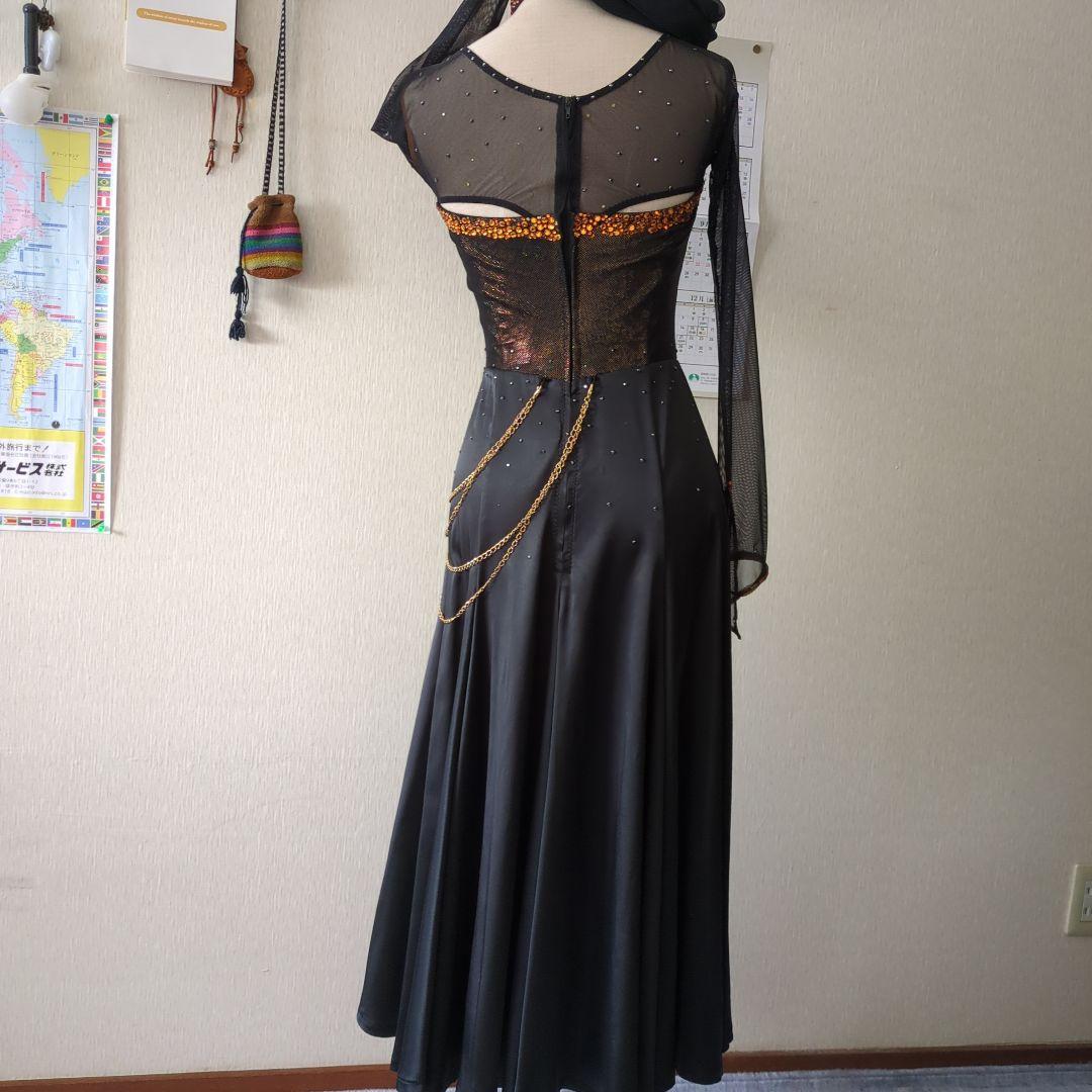 ma様専用品 タカダンス 社交ダンス用黒ドレス 長袖 スパンコール