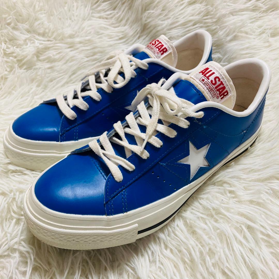 コンバース レザー ワンスター 7 ブルー 26㎝ - メルカリ