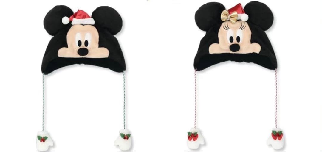 【ディズニーランド】クリスマスファンキャップ〈ミッキー＆ミニー〉セット 未使用タグ付・正規品】ミッキー＆ミニー ファンキャップ セット 東京
